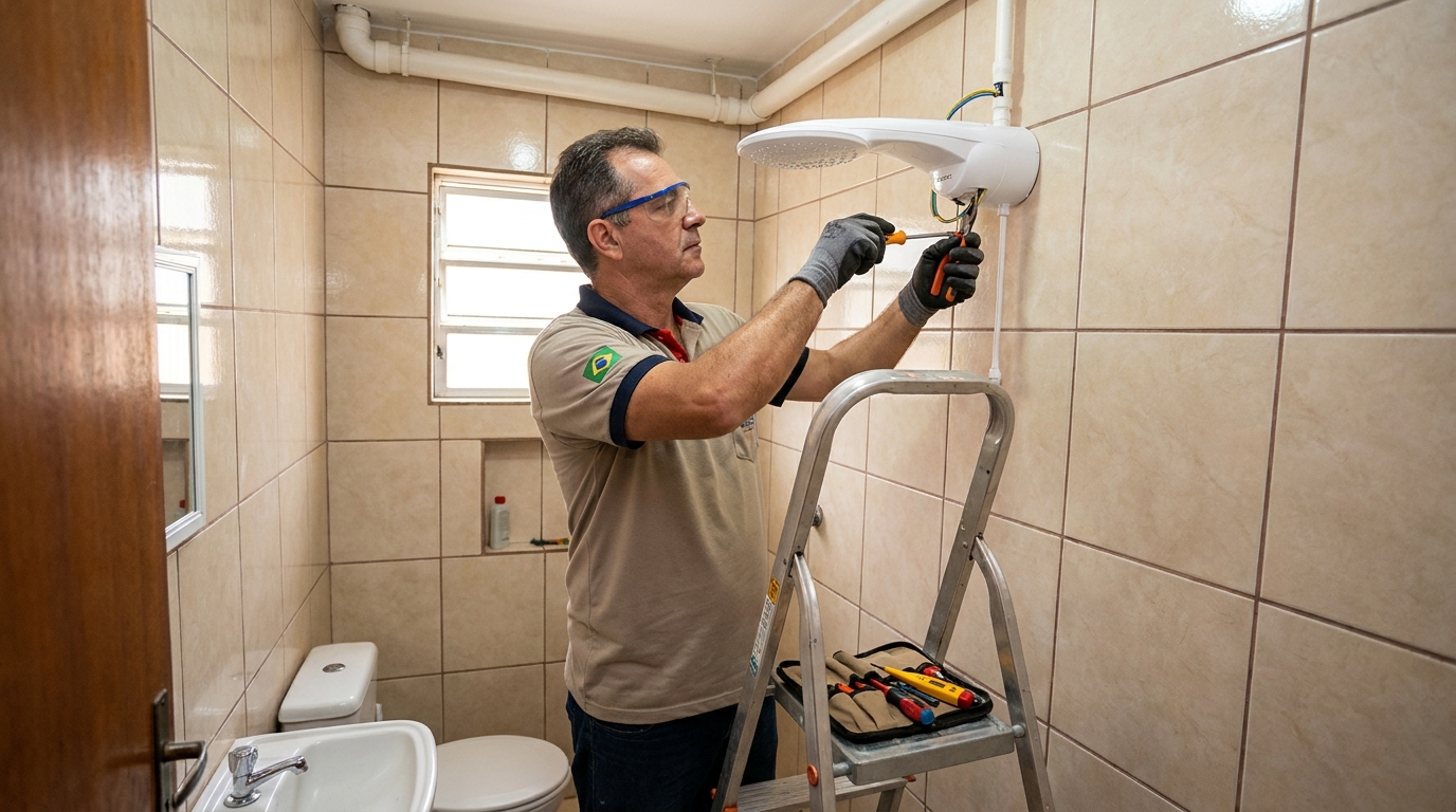 Substituição de Chuveiro Antigo na Utinga, Belém‑PA